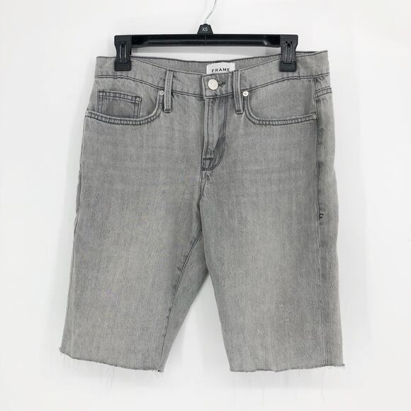 FRAME Men's L'Homme Cut Off Short 29 Tornado Grey Denim Organic Cotton Blend - Picture 3 of 12